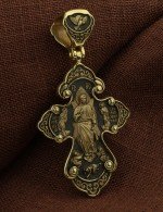Крест из лимонного золота 585 пробы