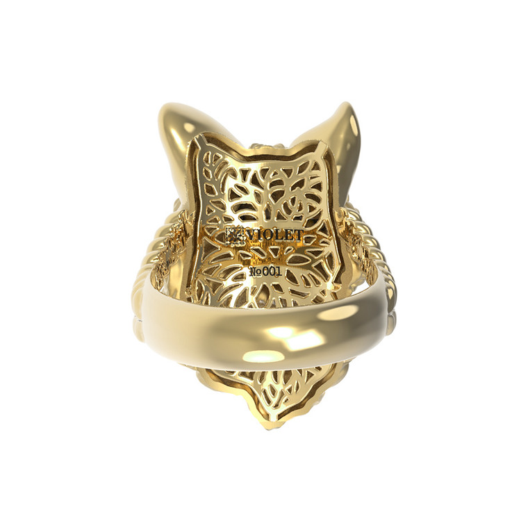 Кольцо из лимонного золота c эмалью