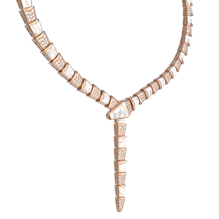 Колье из золота c бриллиантами и перламутром