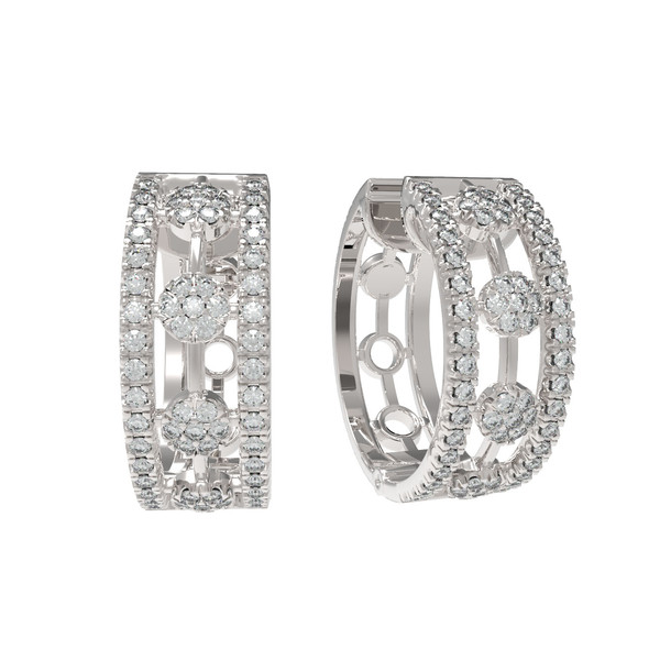 Серьги из белого золота c бриллиантами