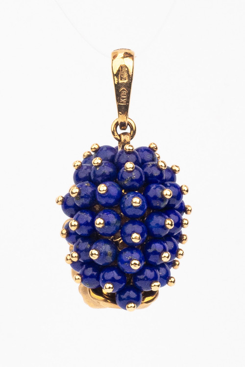 Подвеска из золота c эмалью и лазуритом