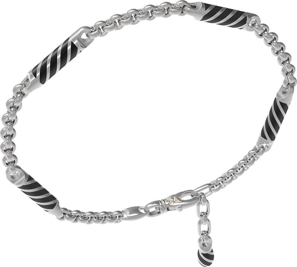 Браслет из белого золота c эмалью