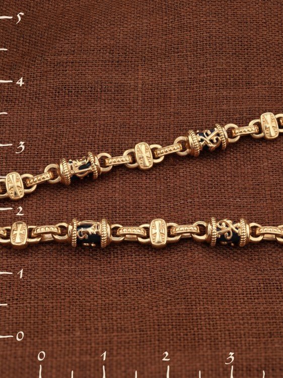 Цепь из лимонного золота c ониксом