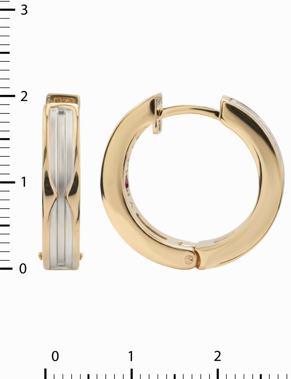 Серьги из золота 585 пробы c рубином