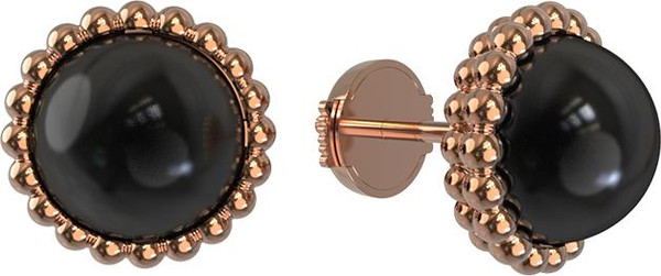 Серьги из золота c ониксом