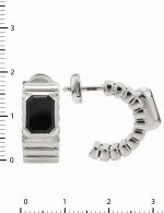 Серьги из белого золота 585 пробы c ониксом