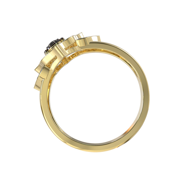 Кольцо из лимонного золота c бриллиантами