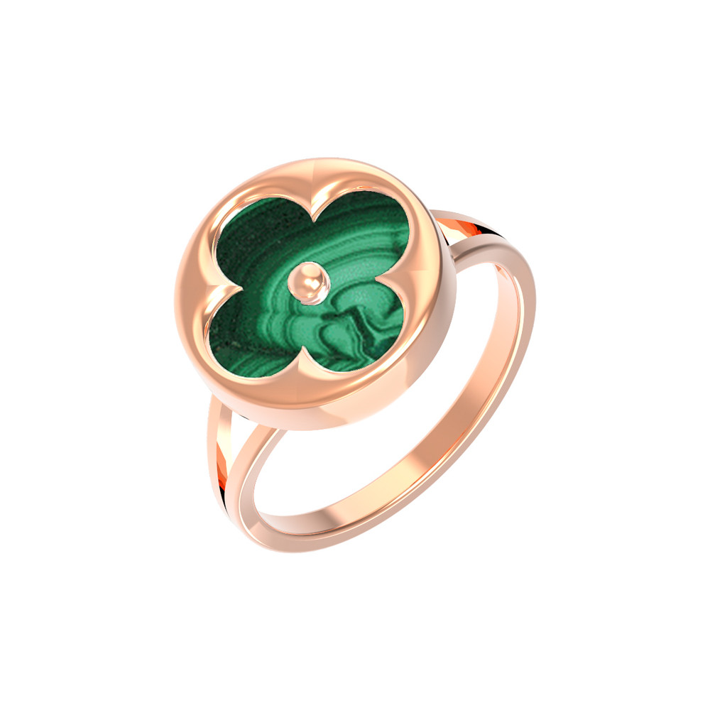 Кольцо из золота c малахитом