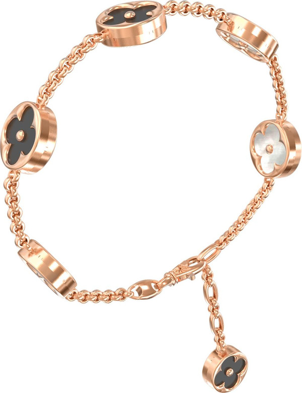 Браслет из золота c ониксом и перламутром