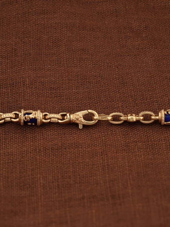 Цепь из золота c лазуритом