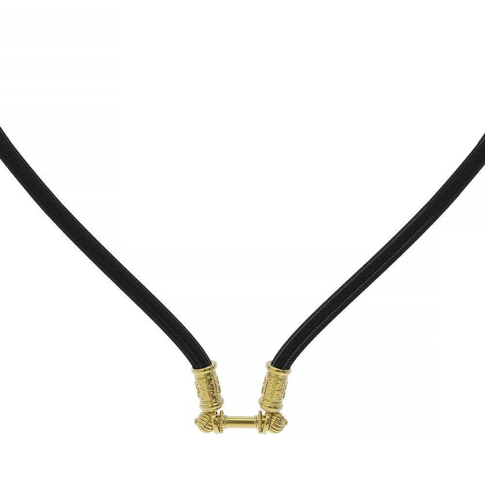 Шнурок шёлковый из лимонного золота c шёлковым шнурком