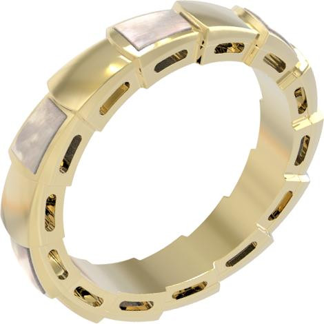 Кольцо из лимонного золота c перламутром