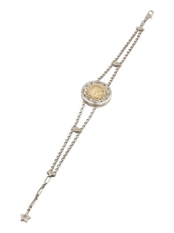 Браслет из белого золота c ониксом и перламутром