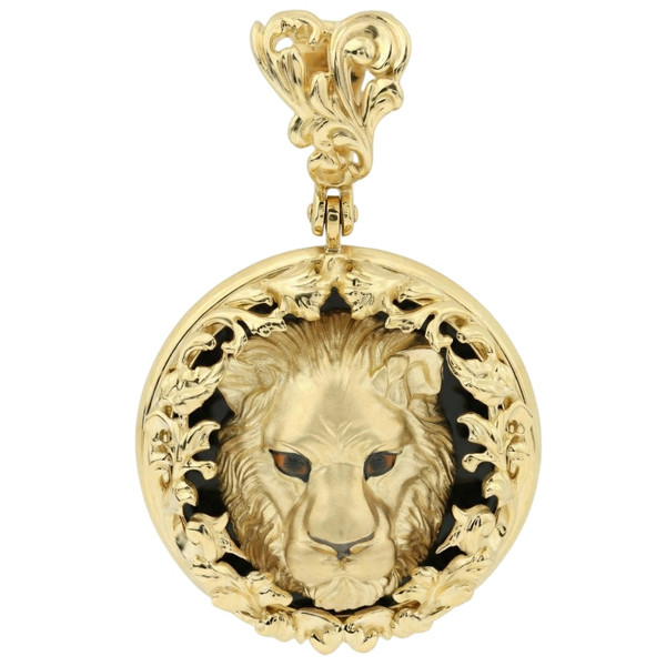 Подвеска из лимонного золота c эмалью и ониксом