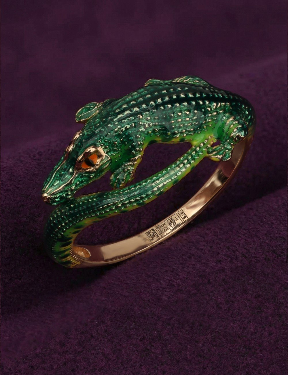 Кольцо из золота 585 пробы c эмалью