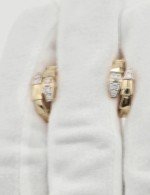 Серьги из лимонного золота 585 пробы c бриллиантами
