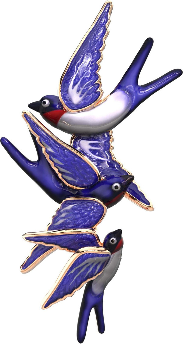 Брошь из золота c эмалью