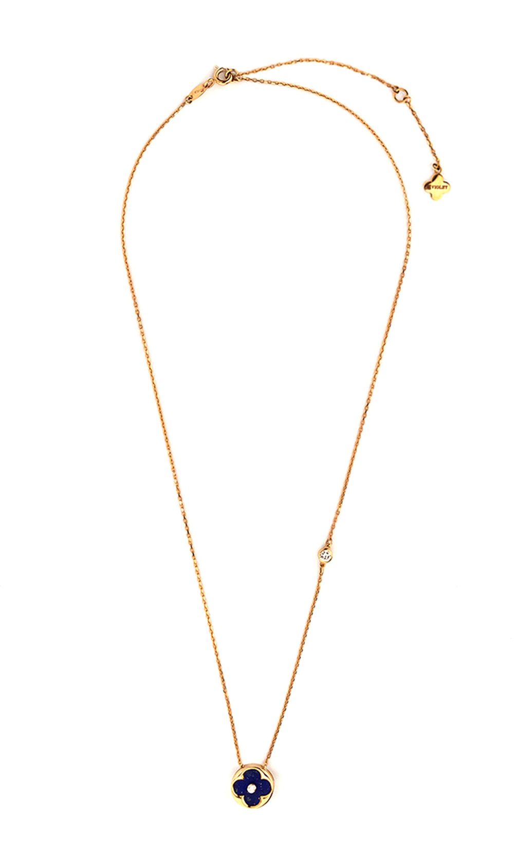 Колье из золота c бриллиантами и лазуритом