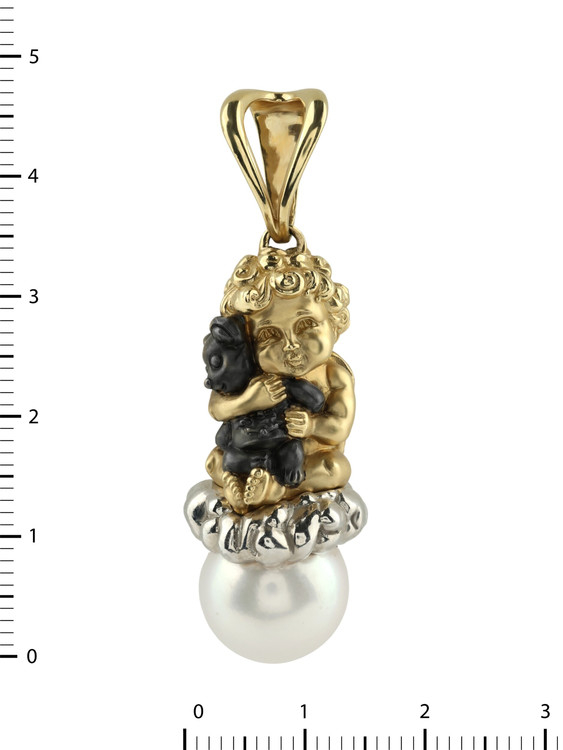Подвеска из лимонного золота c жемчугом
