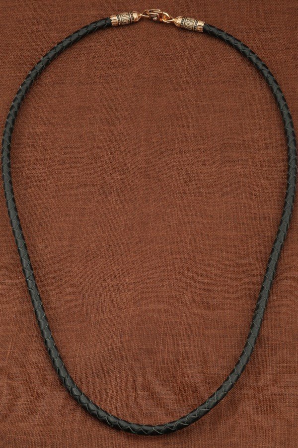 Гайтан из золота 585 пробы c кожаным шнурком