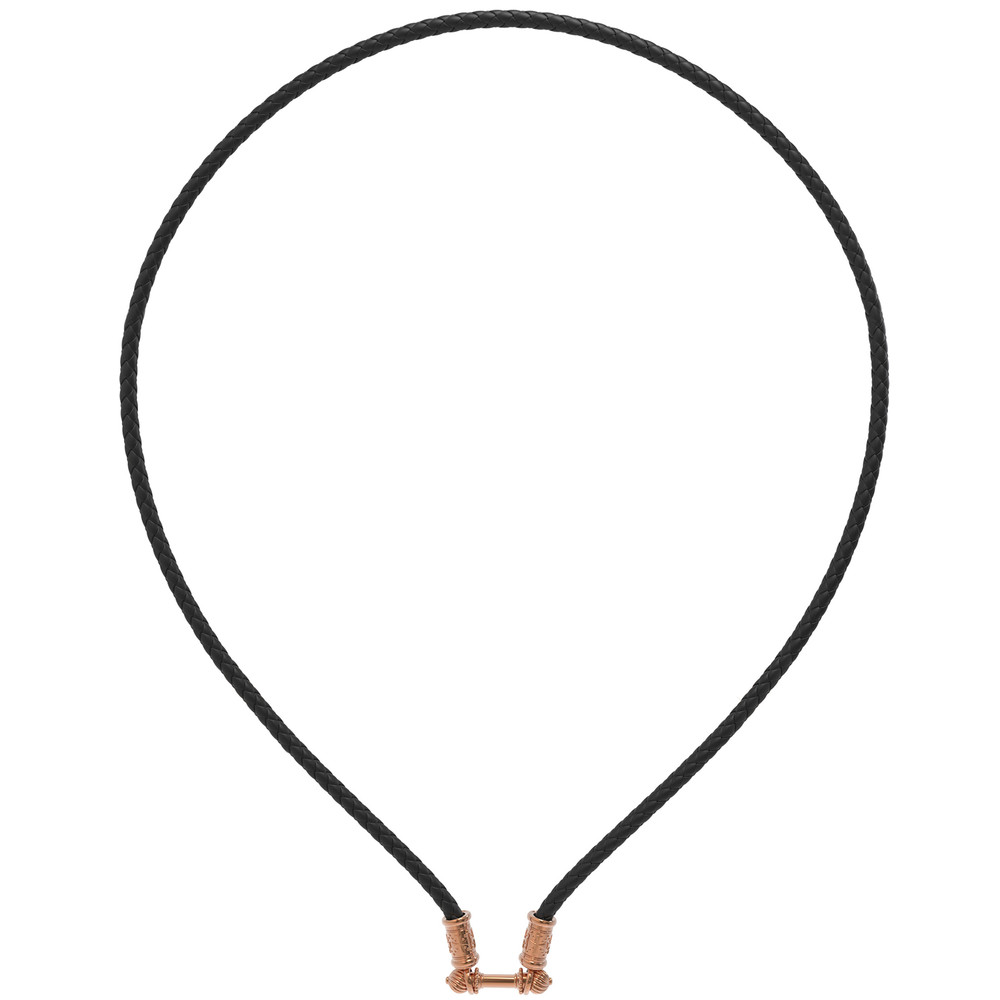 Гайтан из золота c кожаным шнурком