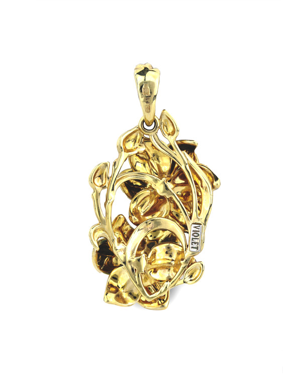 Подвеска из лимонного золота c эмалью