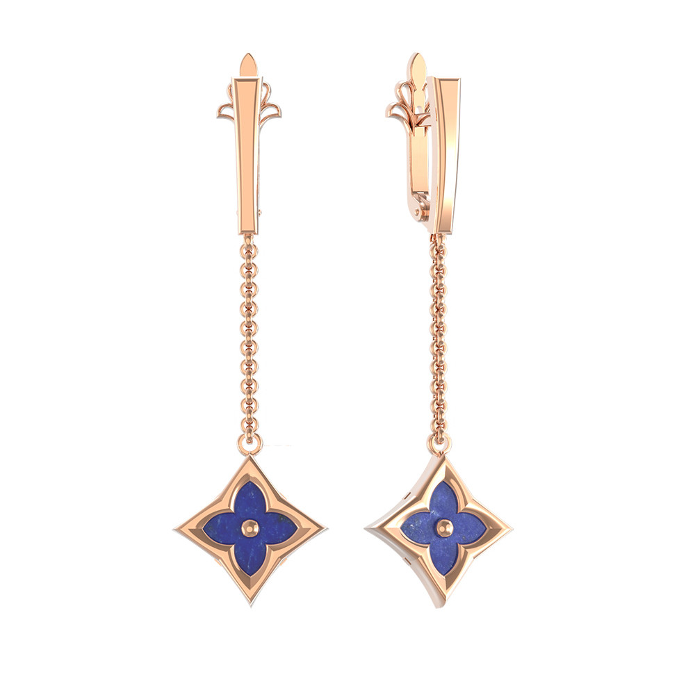 Серьги из золота c лазуритом