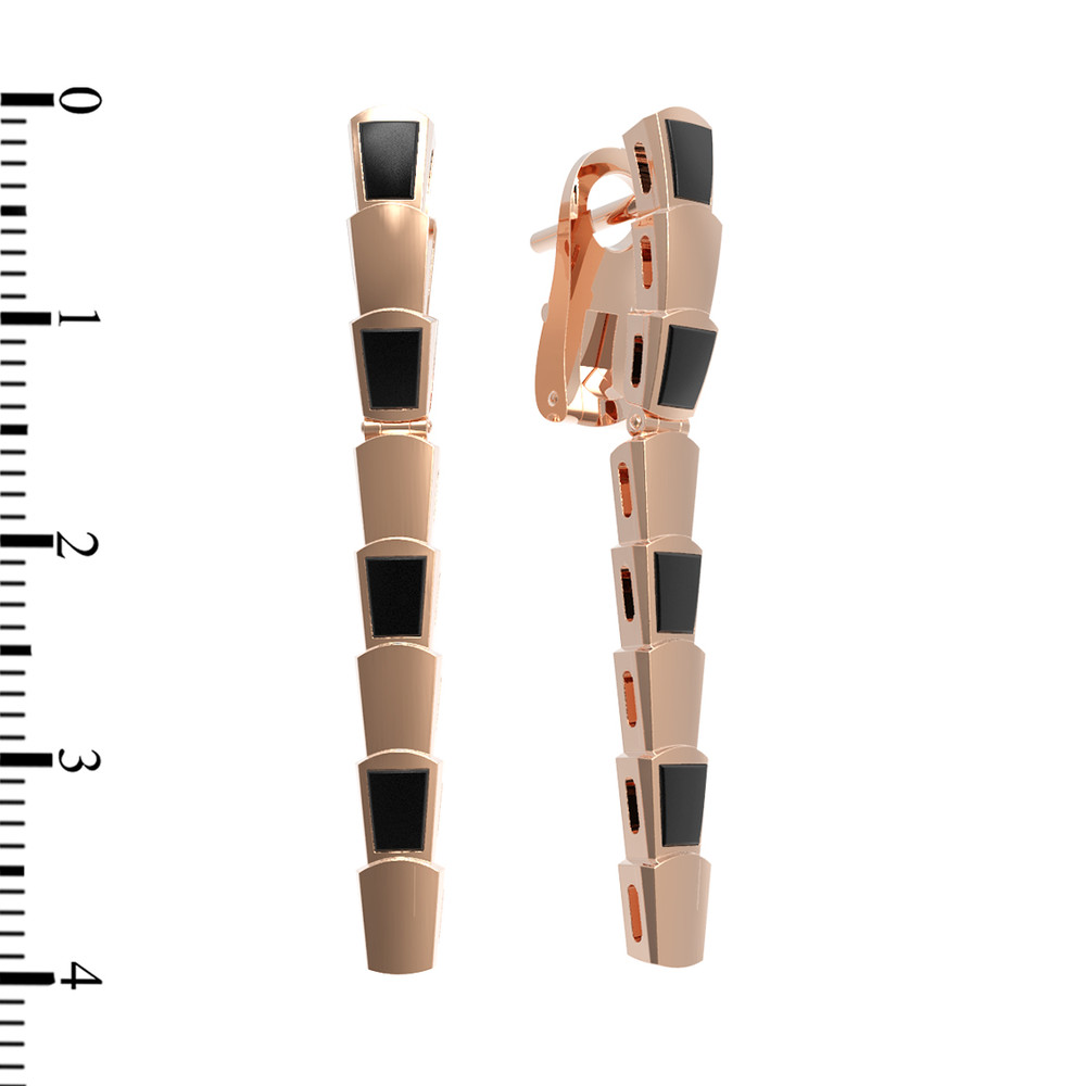 Серьги из золота c ониксом