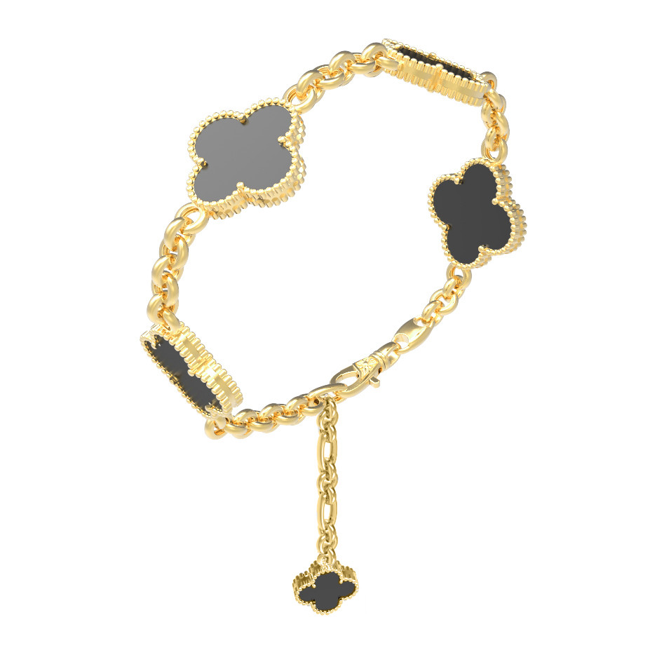 Браслет из лимонного золота c ониксом