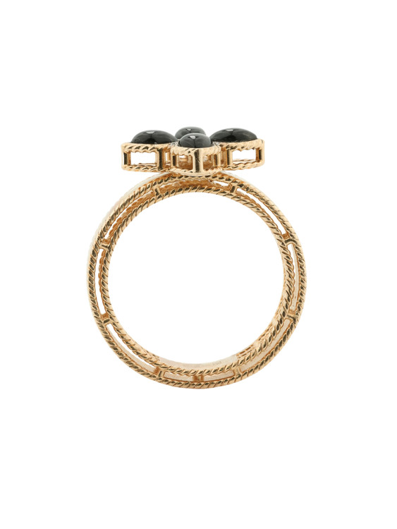 Кольцо из золота c бриллиантами и ониксом