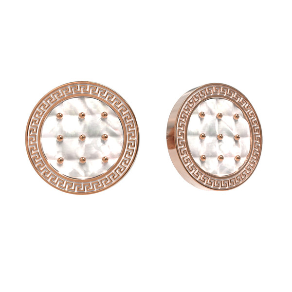 Серьги из золота c эмалью и перламутром