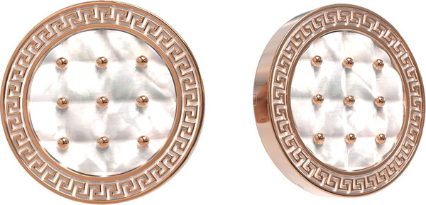 Серьги из золота c эмалью и перламутром