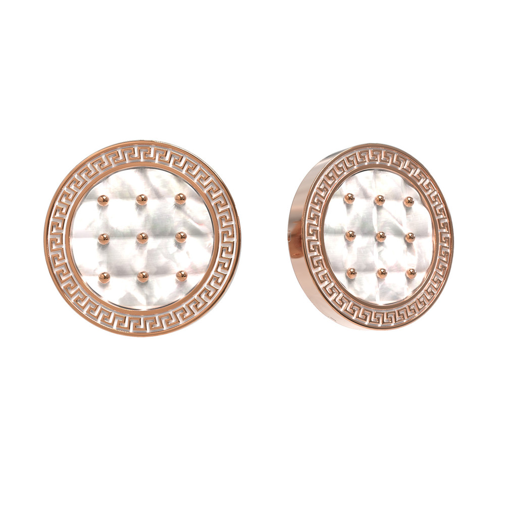 Серьги из золота c эмалью и перламутром