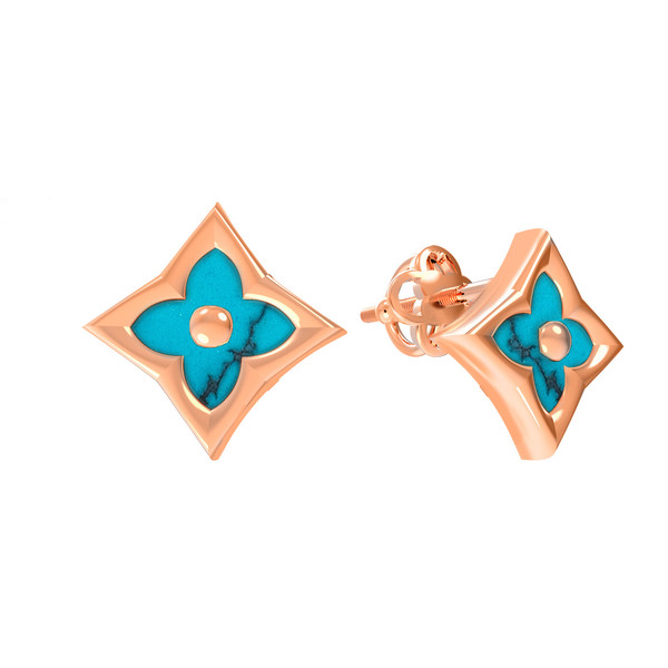 Серьги из золота c бирюзой