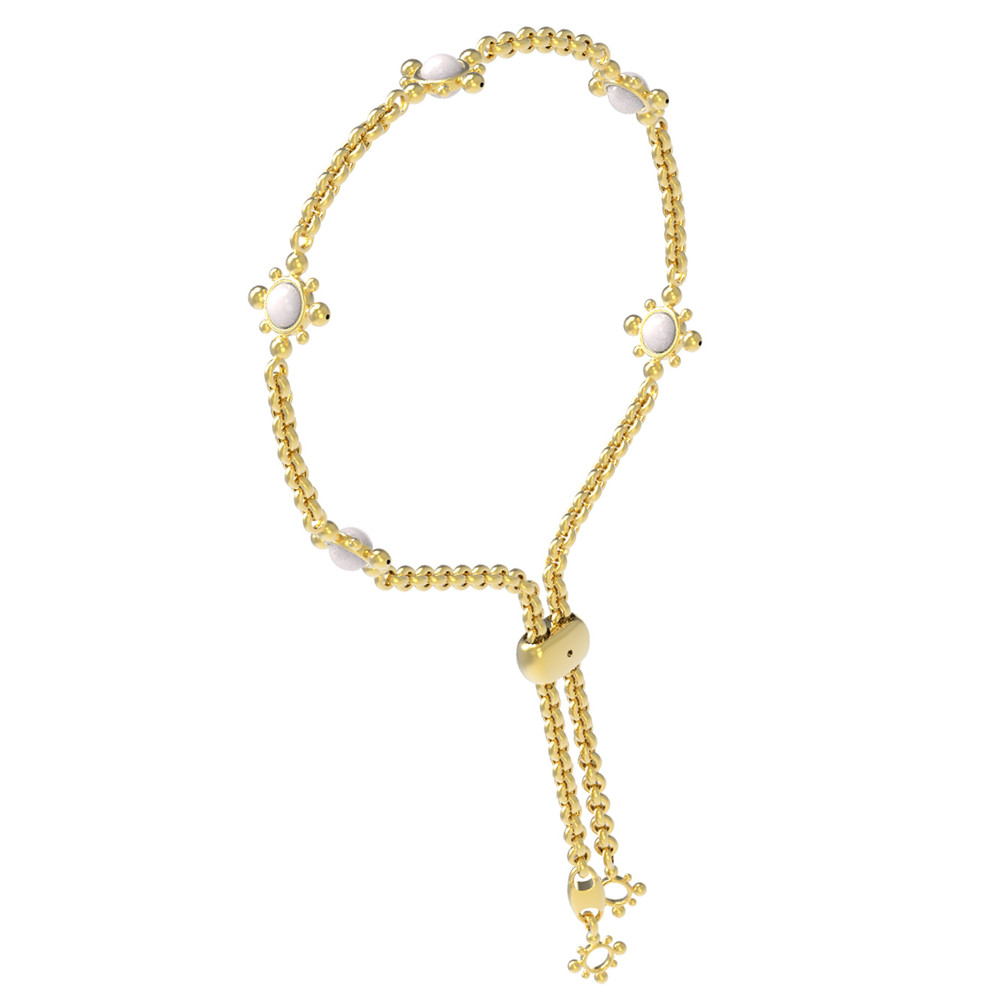 Браслет из лимонного золота c агатом