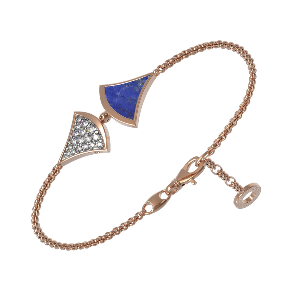 Браслет из золота c бриллиантами и лазуритом