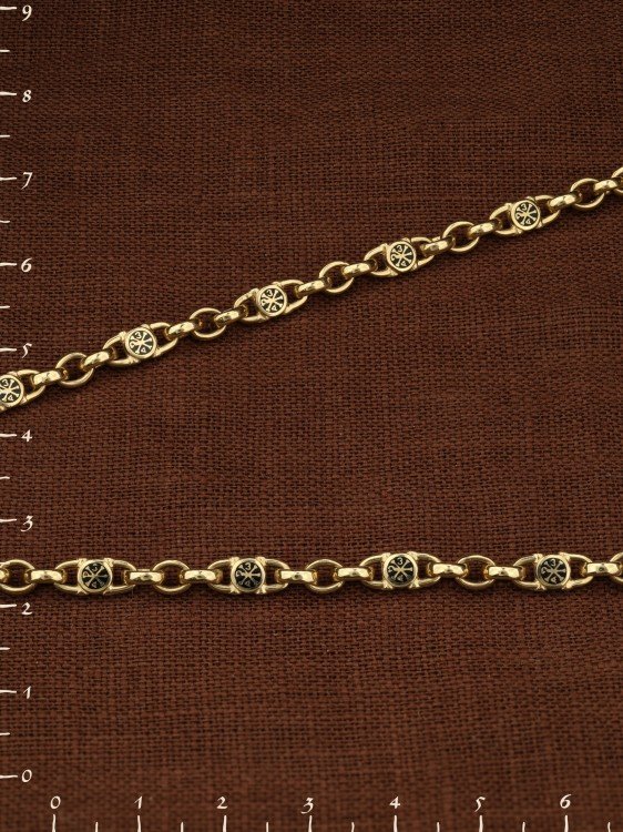 Цепь из лимонного золота c эмалью