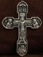 Крест из белого золота 585 пробы