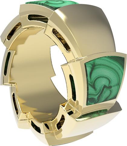 Подвеска из лимонного золота c малахитом