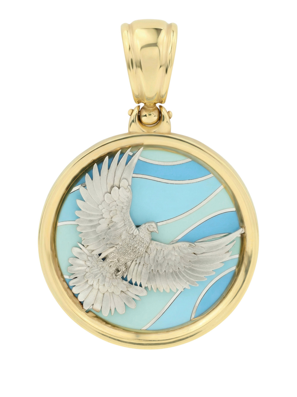 Подвеска из лимонного золота c эмалью