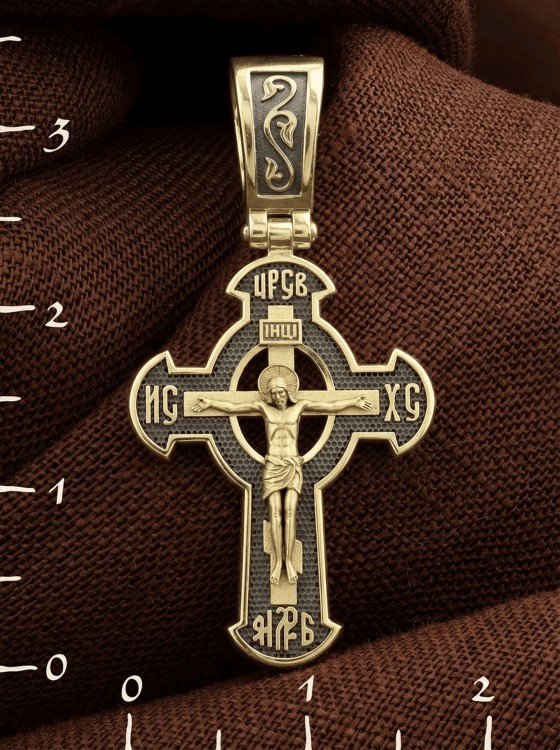 Крест из лимонного золота