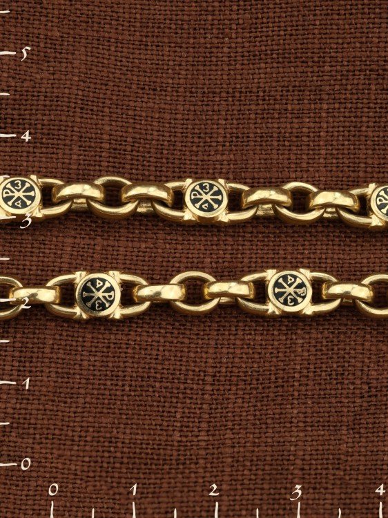 Цепь из лимонного золота c эмалью