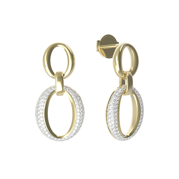 Серьги из лимонного золота c бриллиантами