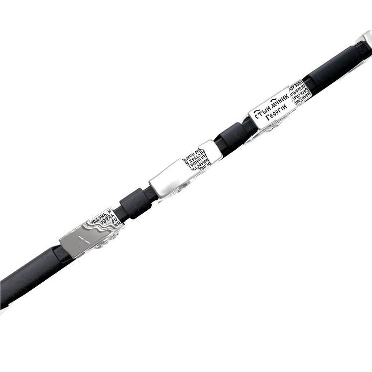 Браслет из белого золота c кожаным шнурком