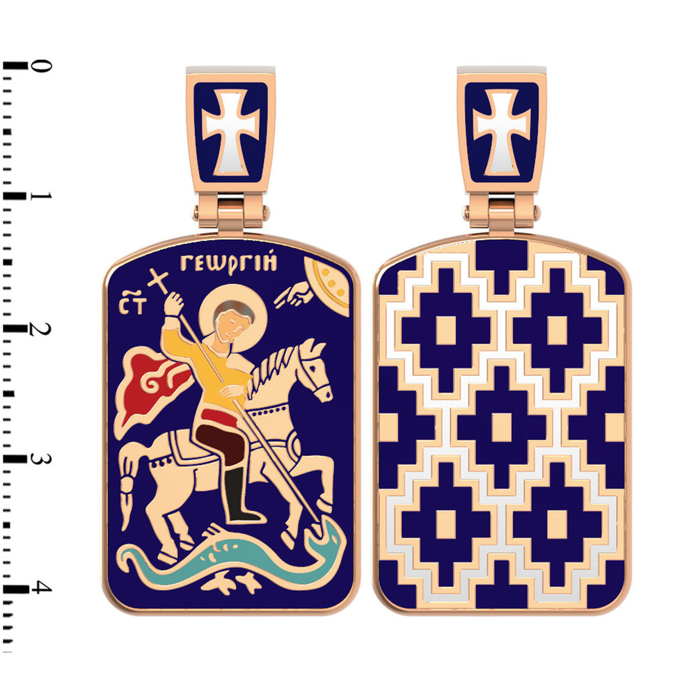 Образок из золота c эмалью