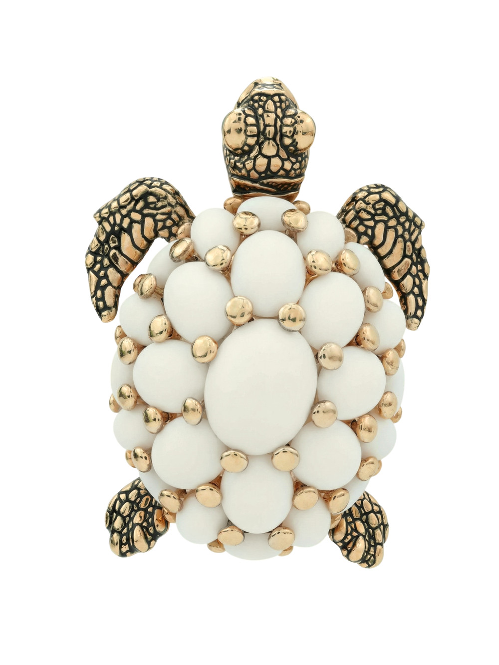 Брошь из золота c эмалью и бивнем мамонта