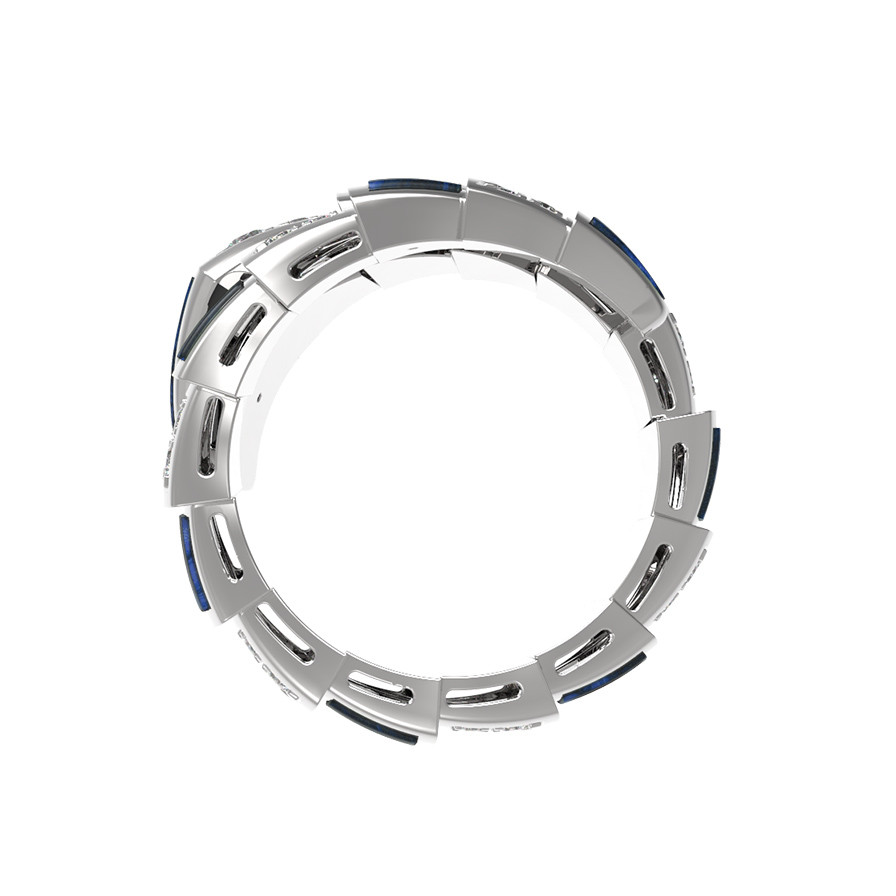 Кольцо из белого золота c бриллиантами и лазуритом