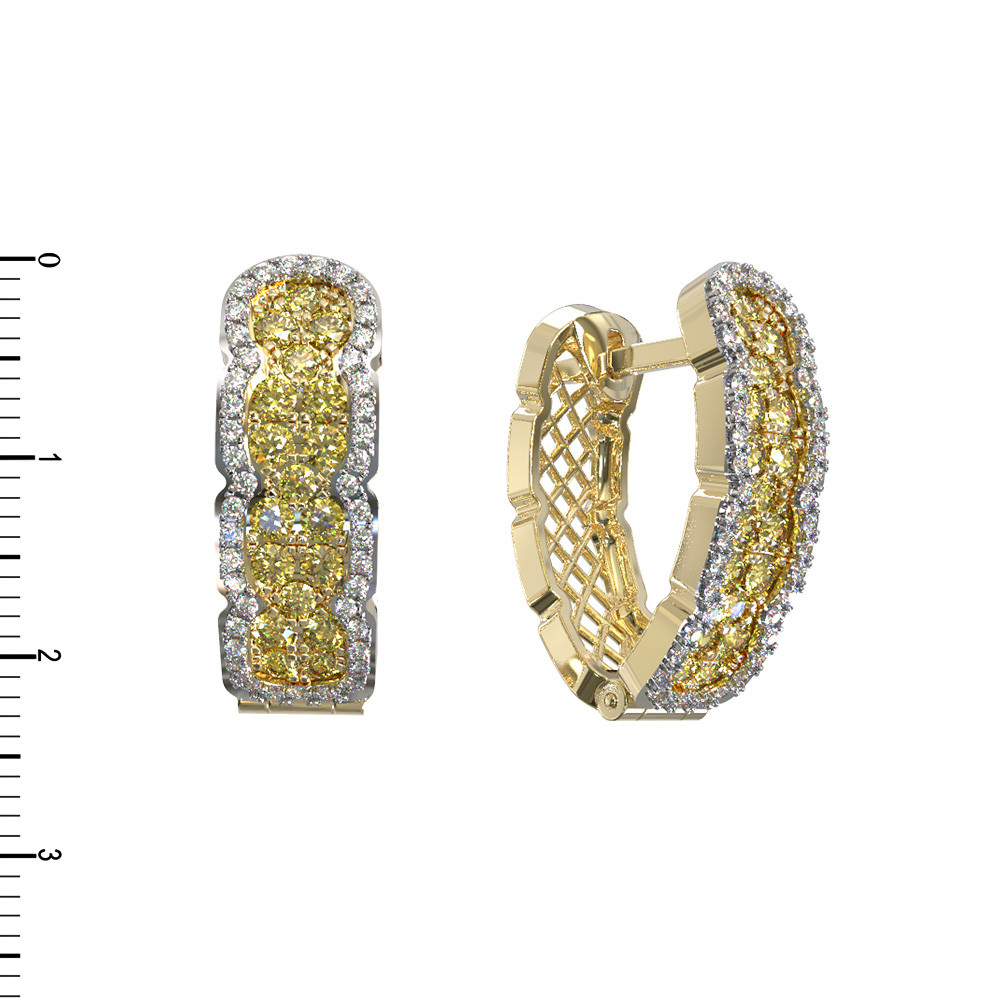 Серьги из лимонного золота c бриллиантами