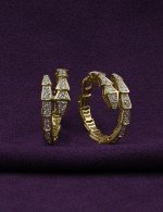 Серьги из лимонного золота 585 пробы c бриллиантами