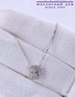 Колье из белого золота 585 пробы c бриллиантами